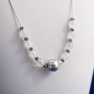 Baroque Pearl and Moonstone Necklace